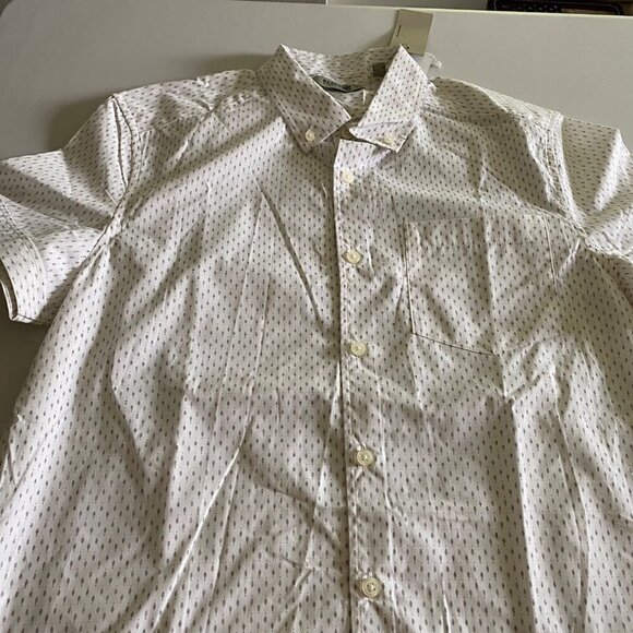 KENNETH COLE REACTION Mens Short Sleeve Button Down Shirt Size Small White Combo - Picture 9 of 10